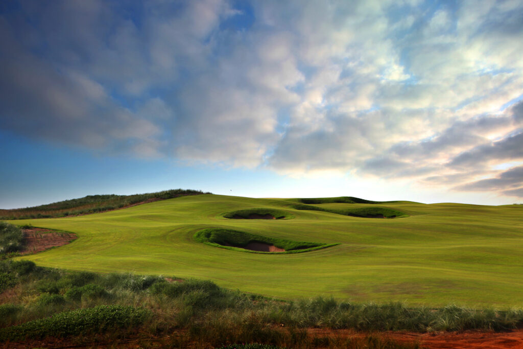 Bunkers on fairway at Mazagan Golf Course