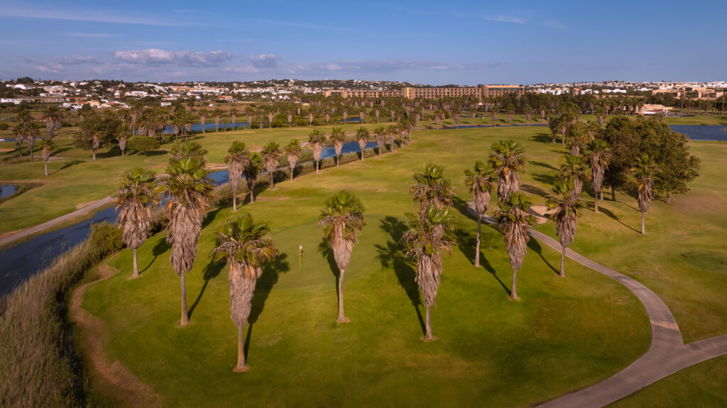 Fairway withpalm trees and water hazards at Salgados Golf Course