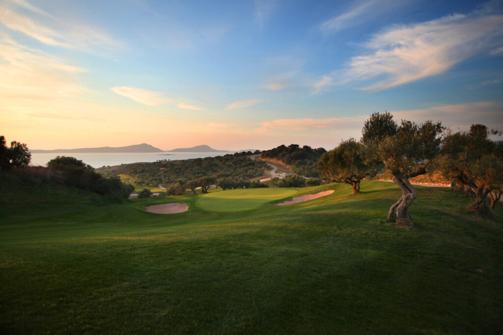 sunset over the Bay Course at Costa Navarino