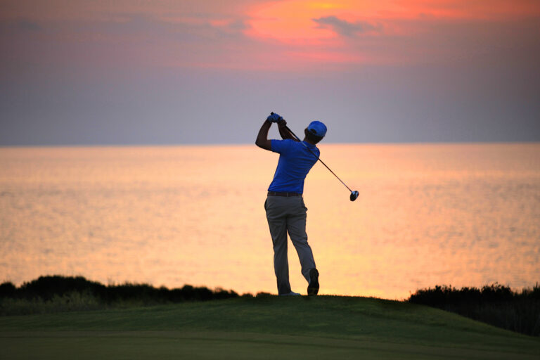 golfer playing the Bay Course at Costa Navarino