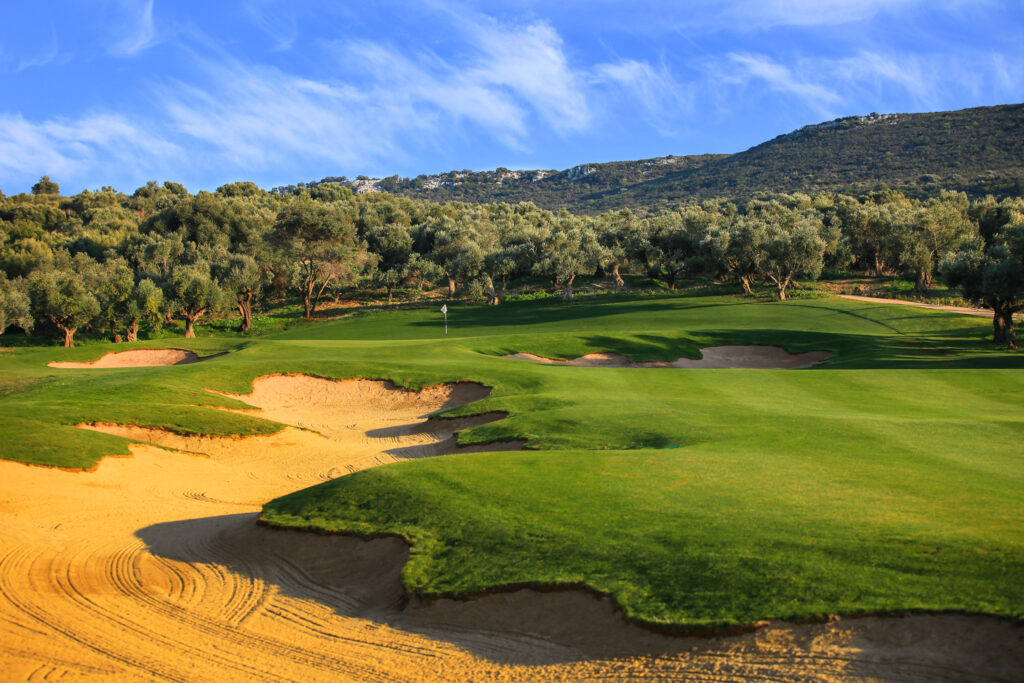 bunker and fairway of the Bay Course