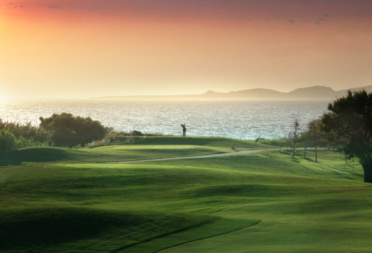 sea views from the Dunes Course at Costa Navarino