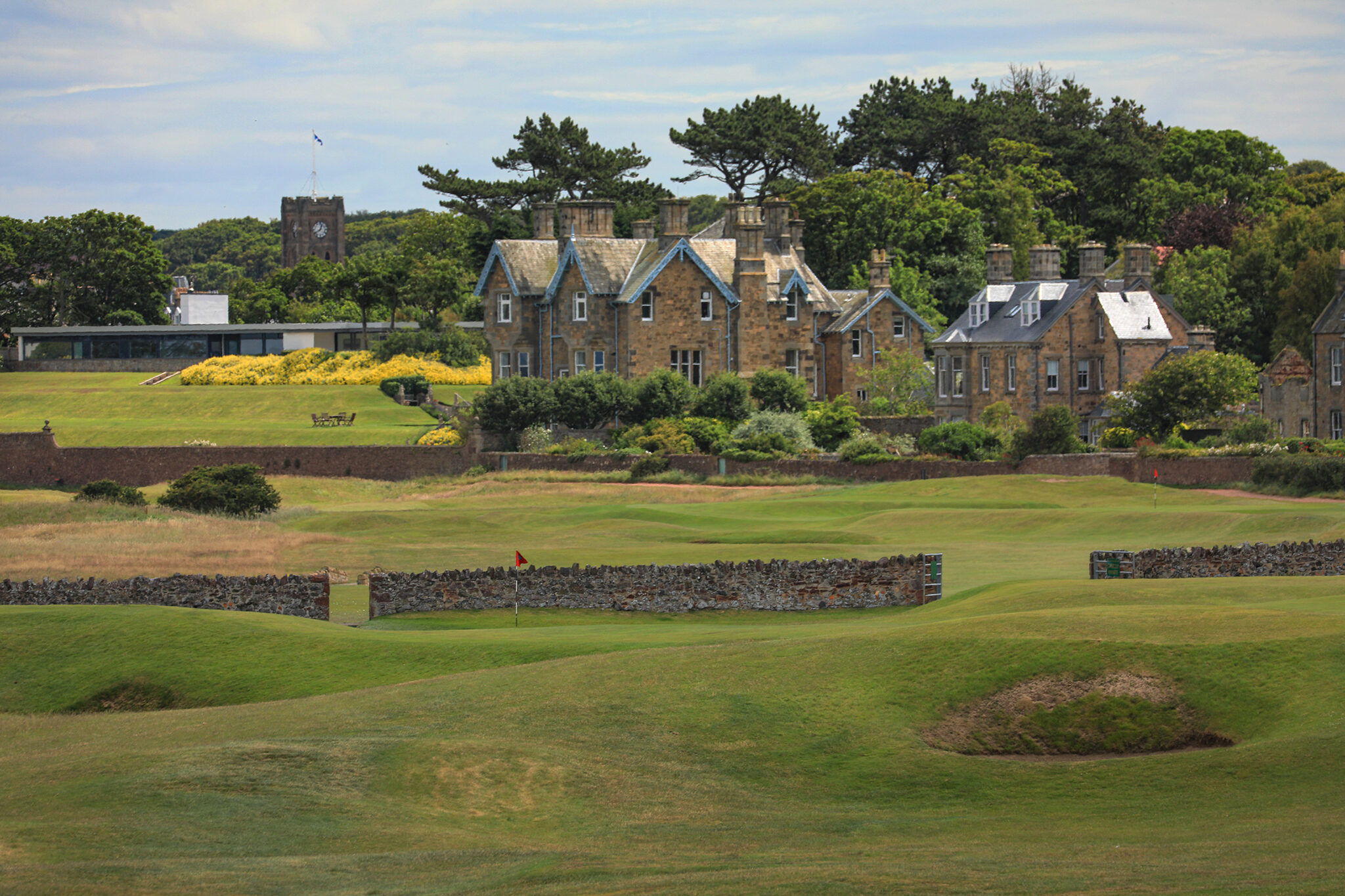 Building at North Berwick Golf Club with trees in background