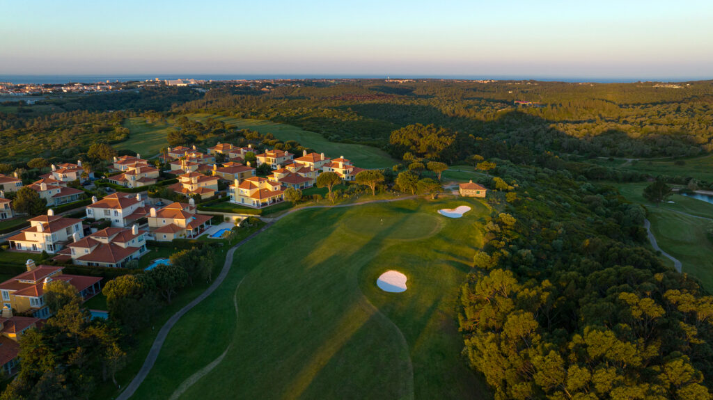 Aerial view of Penha Longa Atlantic Course with villas around