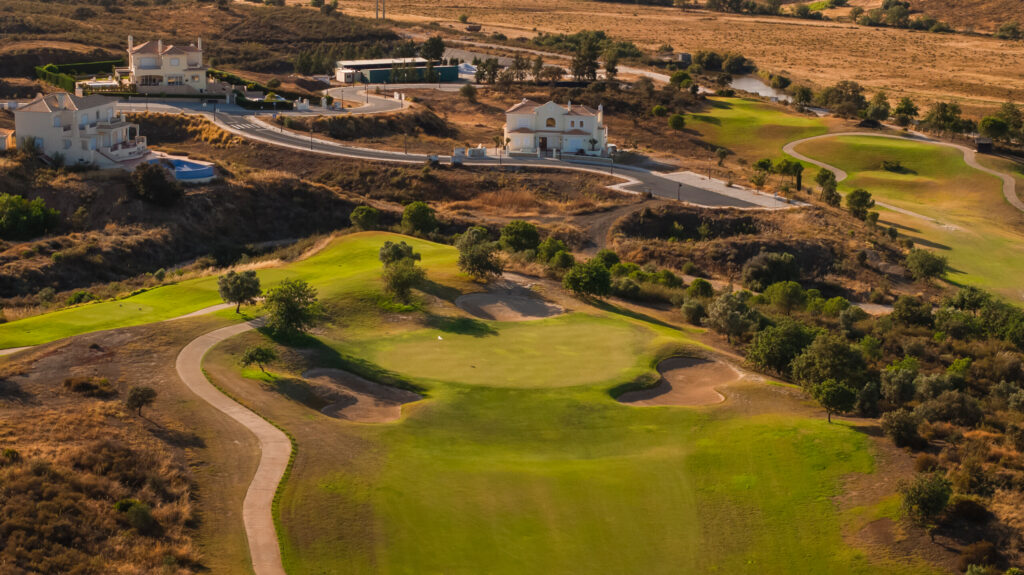 Aerial view of Quinta do Vale Golf Course with villas in background