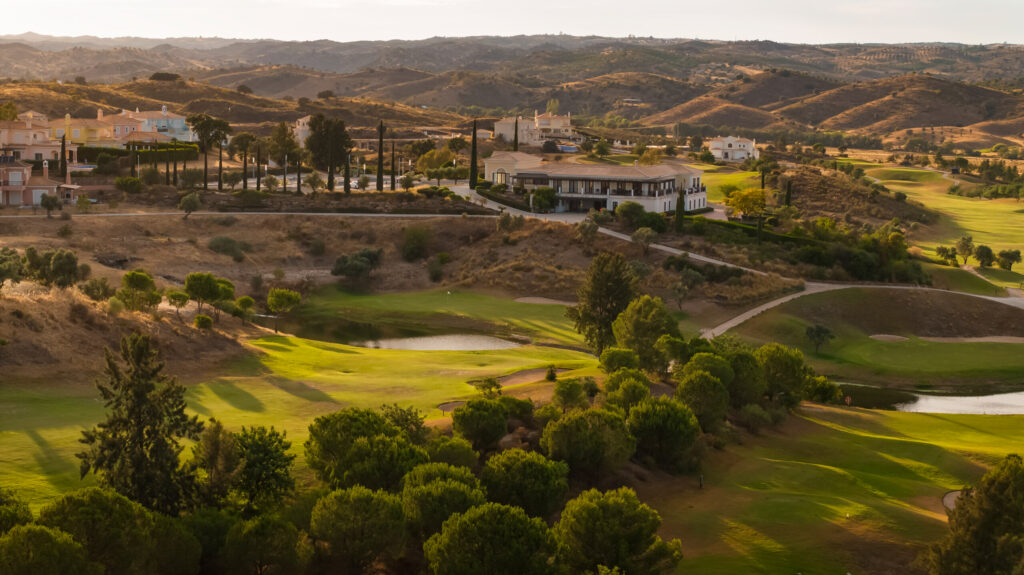 Aerial view of Quinta do Vale Golf Course with clubhouse in background