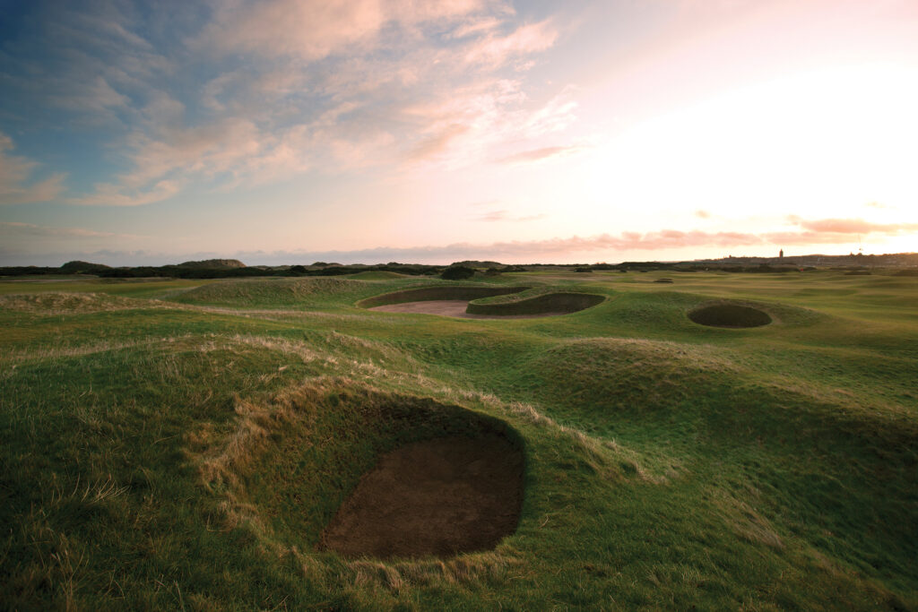 Bunkers on fairway at The Old Course at St Andrews