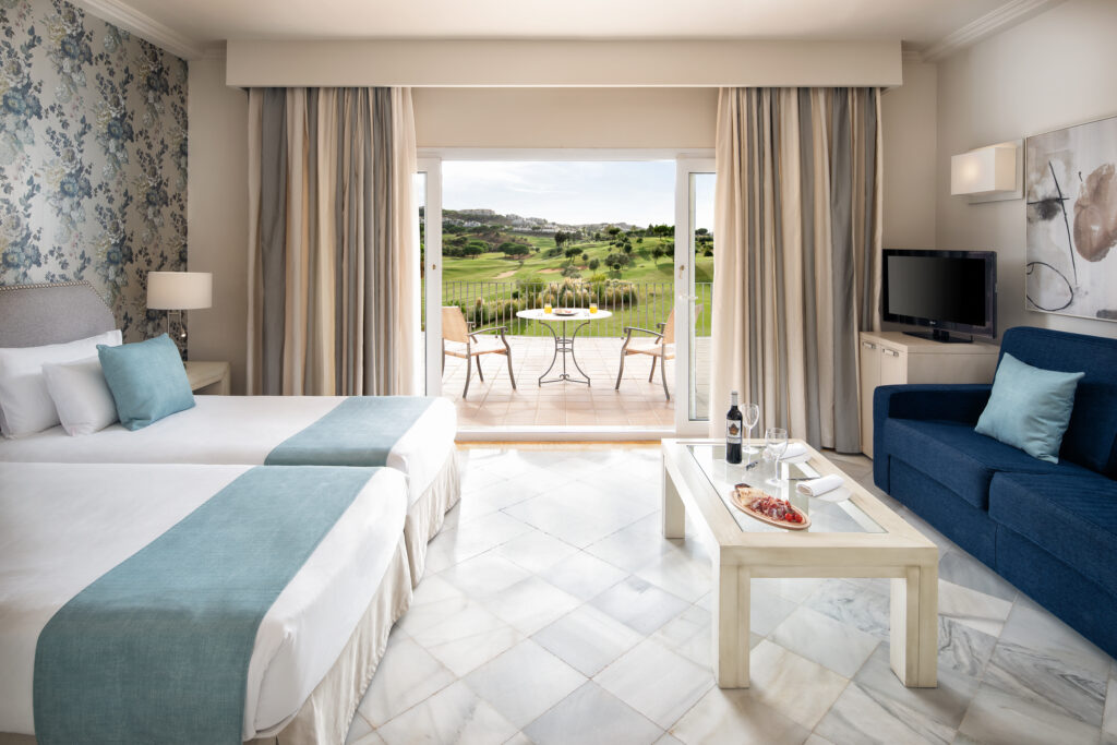 Twin bed accommodation at La Cala Golf Resort