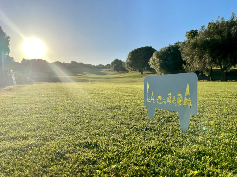 La Canada sign on fairway at La Canada Golf Course