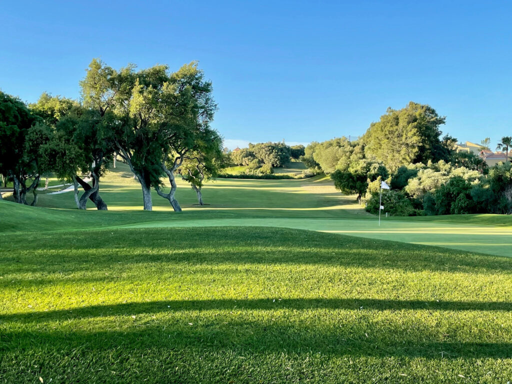 Hole with trees around at La Canada Golf Course