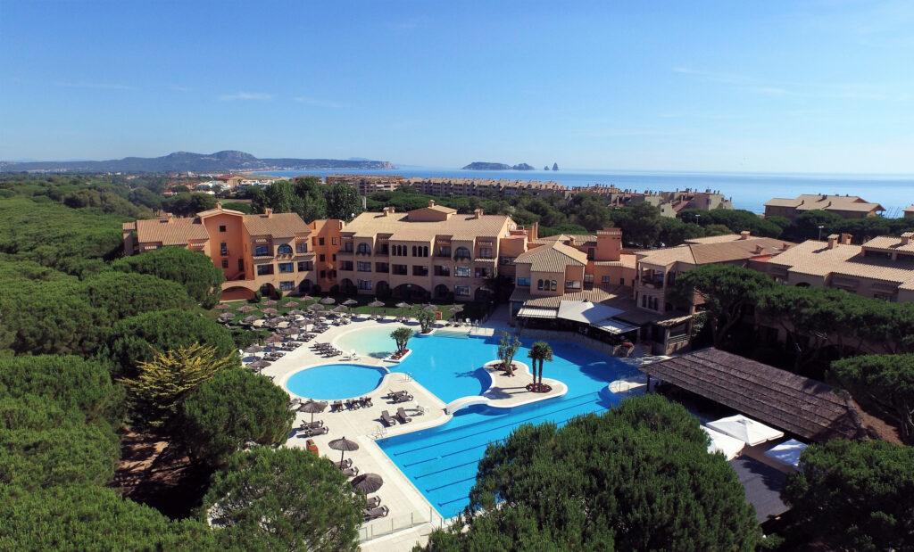 Aerial view of the exterior of La Costa Golf & Beach Resort