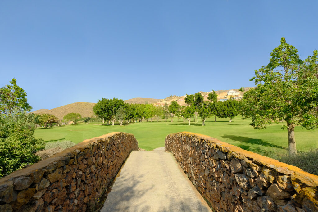 Bridge leading to fairway at La Envia Golf Course