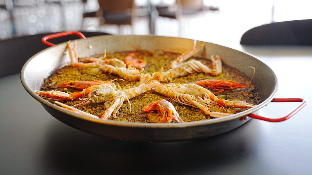 Seafood paella served at La Galiana Golf Resort