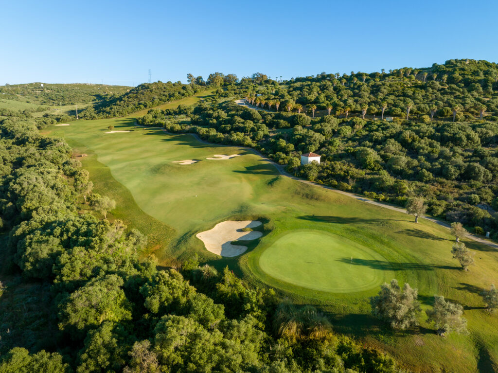 Aerial view of La Hacienda Alcaidesa Links Golf Resort - Heathland Course with trees around