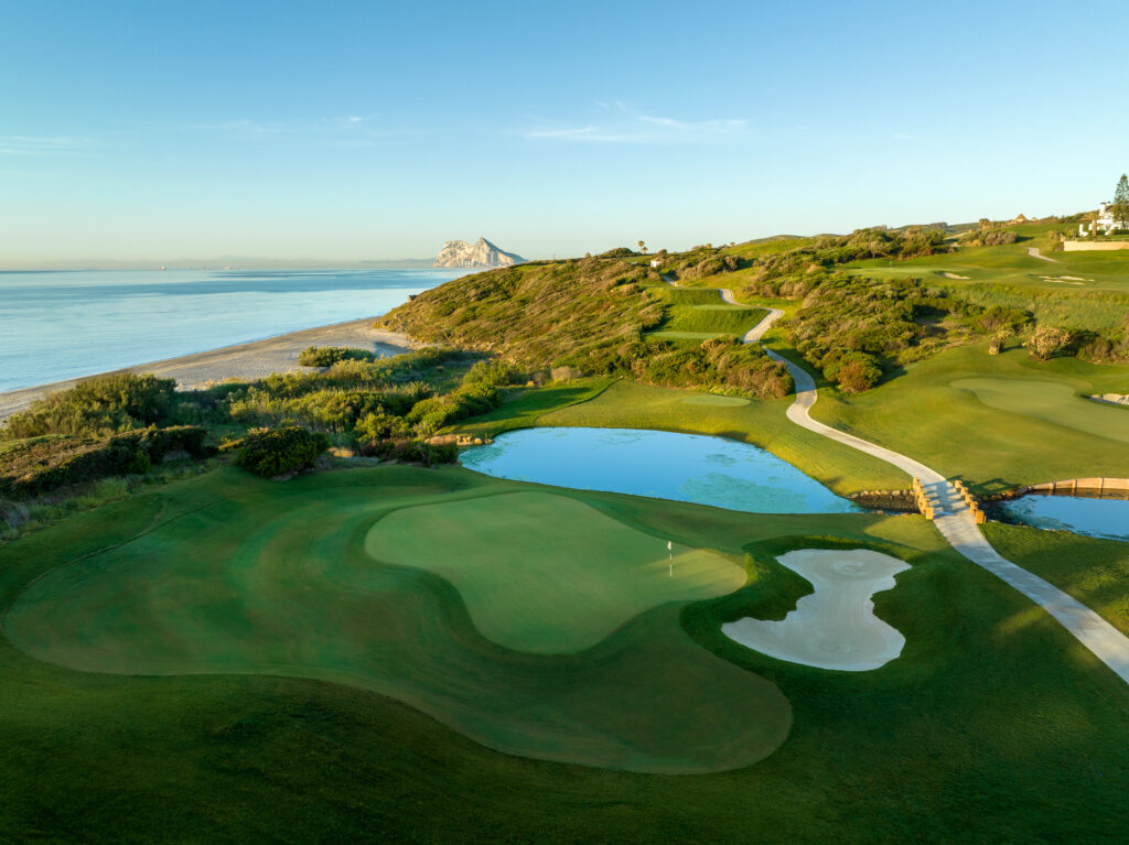 Aerial view of a hole at La Hacienda Alcaidesa Links Golf Resort - Links Course with ocean view