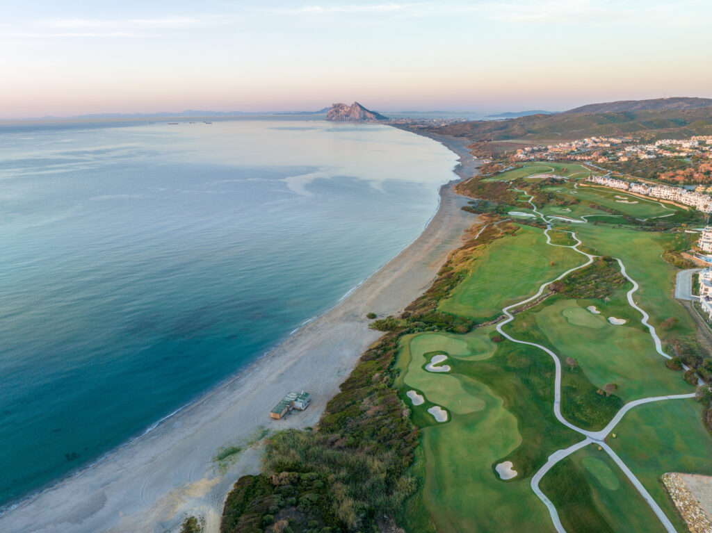 Aerial view of La Hacienda Alcaidesa Links Golf Resort - Links Course with beach view