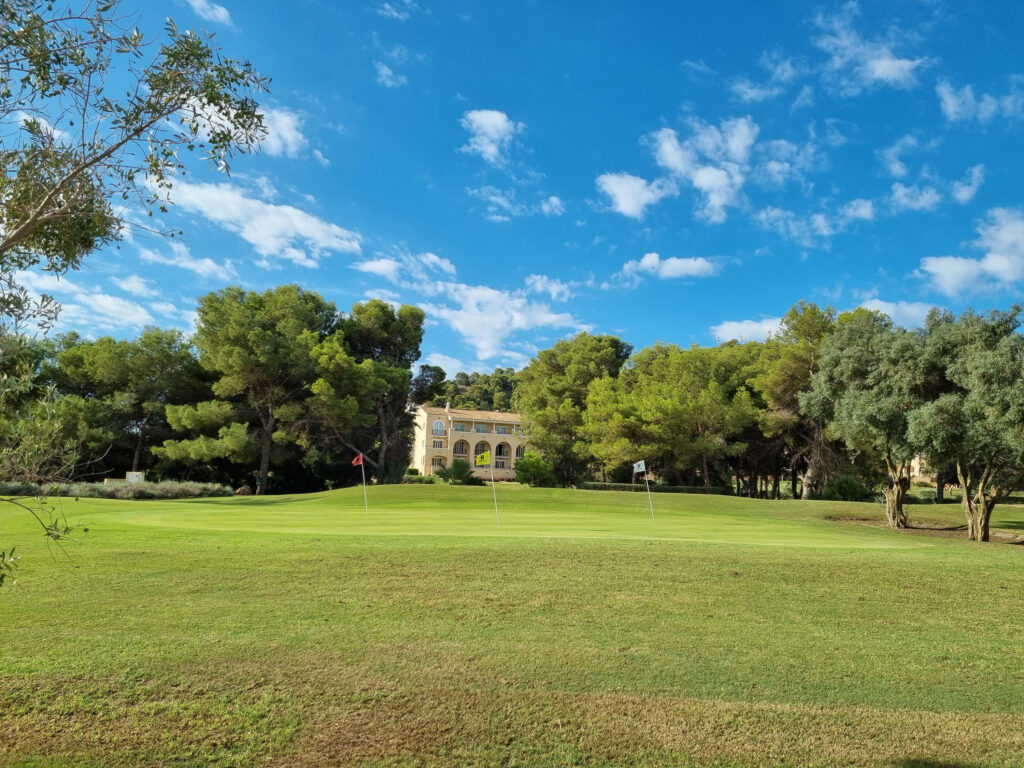 Practice facilities at La Manga Club North with trees around