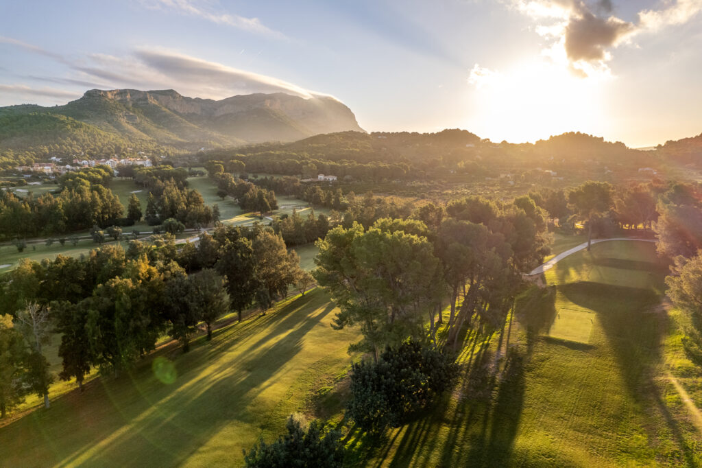 Aerial view of La Sella Golf Course with trees