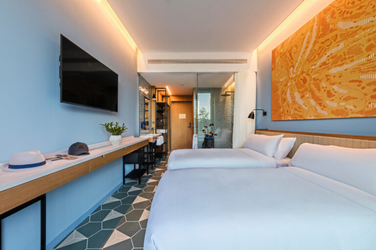 Twin bed accommodation at La Vida Hotel at Camiral Golf & Wellness