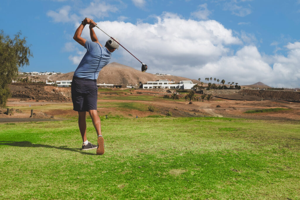 Person playing golf at Lanzarote Golf