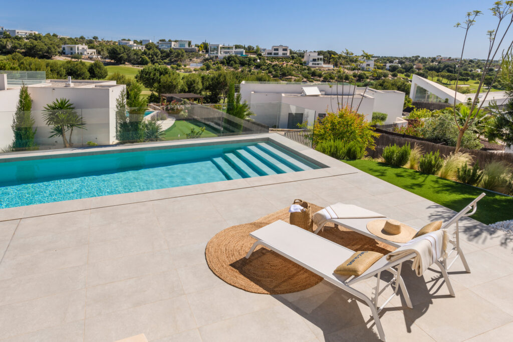 Private outdoor pool at Las Colinas Residences