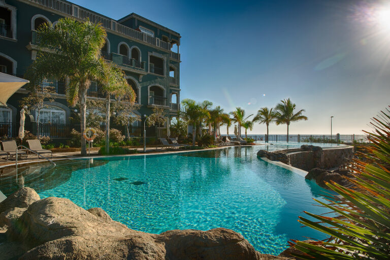 Lopesan Villa del Conde Resort swimming pool overlooking sea