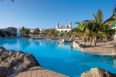 Lopesan Villa del Conde Resort swimming pool with rocks