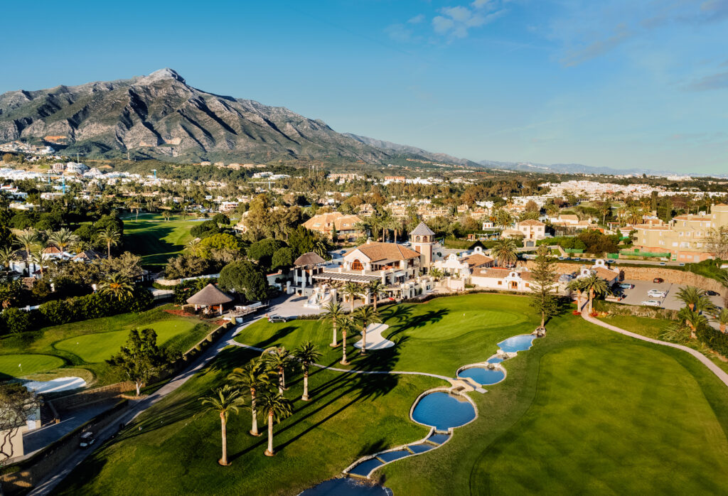 Aerial view of buildings at Los Naranjos Golf Course