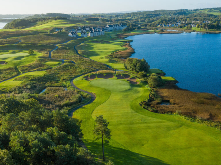 Aerial view of the golf at Lough Erne Resort