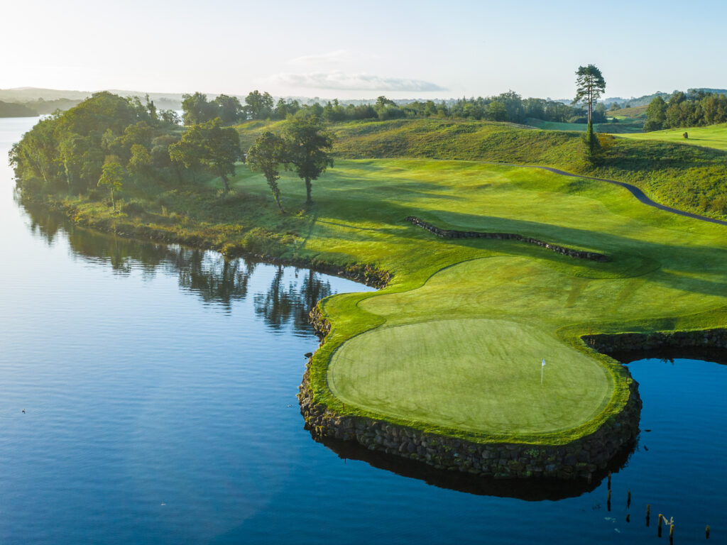 Aerial view of golf at Lough Erne Resort