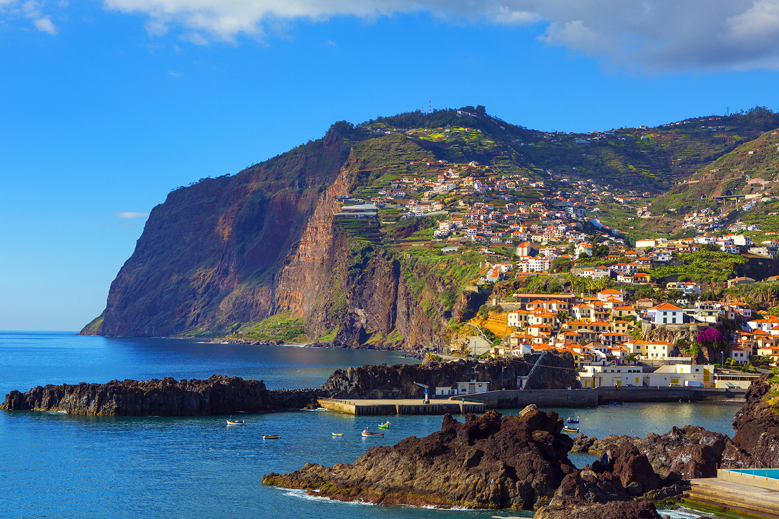 a picture of a beach town in Madeira, Portugal