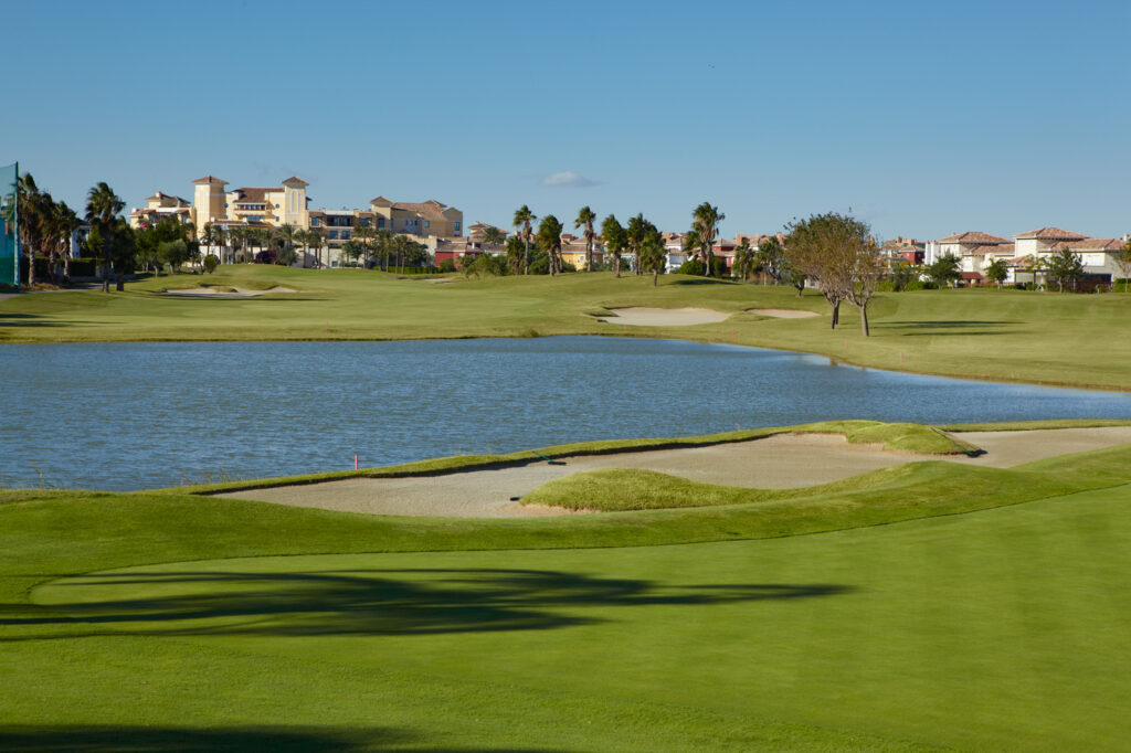 Bunker with lake at Mar Menor Golf Course