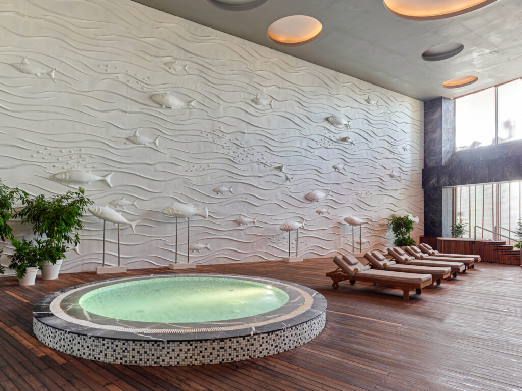 Indoor hot tub with loungers at Maxx Royal Belek Golf Resort