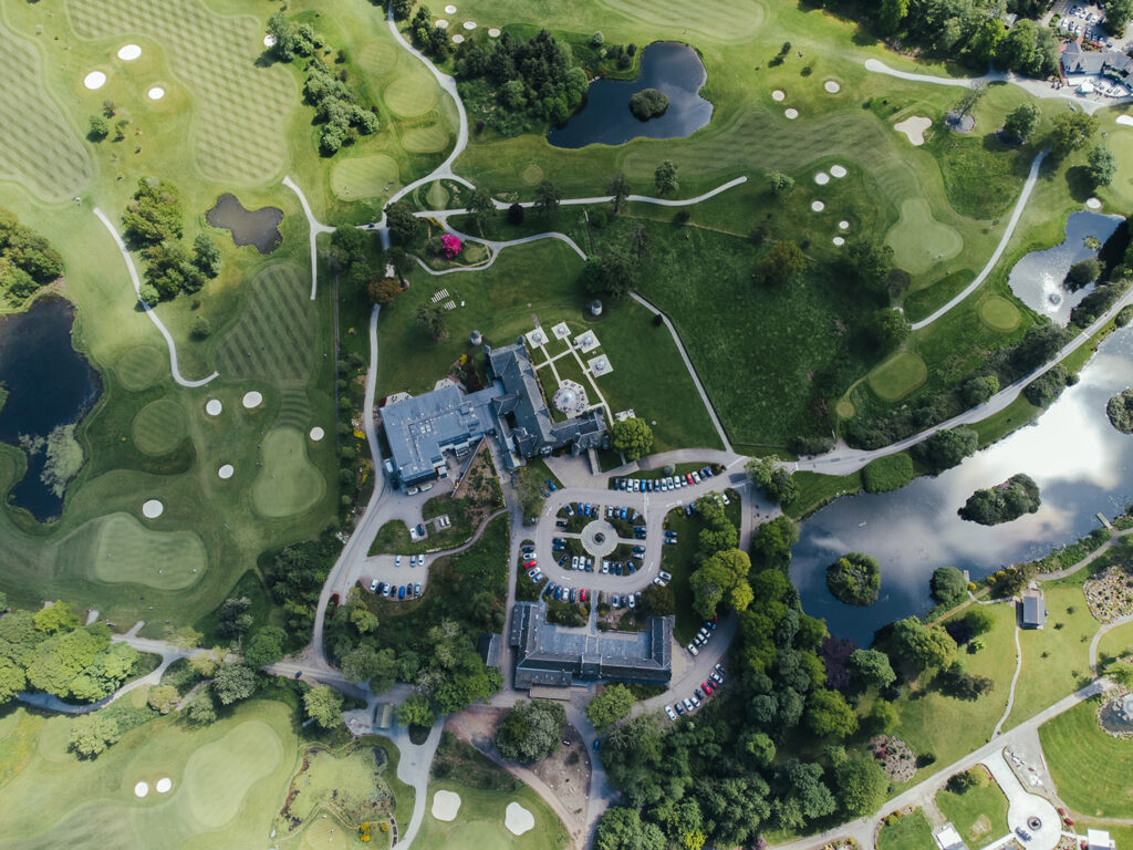 Aerial view of Meldrum House Golf Club