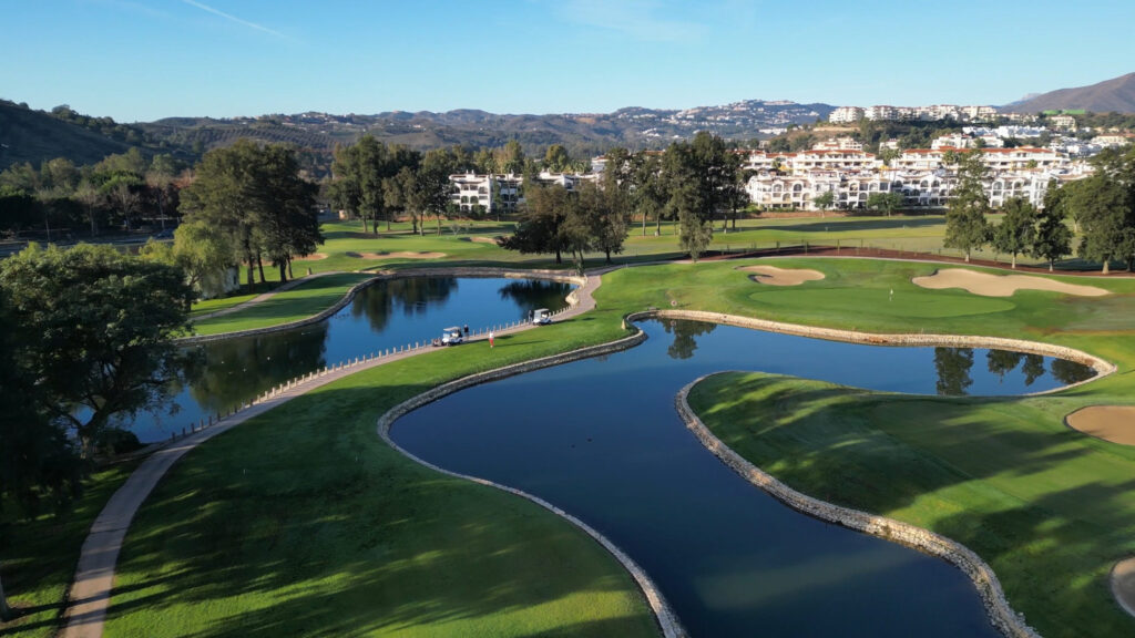 Lakes on fairway at Mijas Los Olivos Golf Course