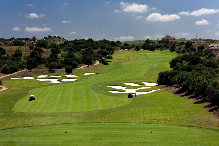 View of the fairway with bunkers at Montecastillo Golf Course