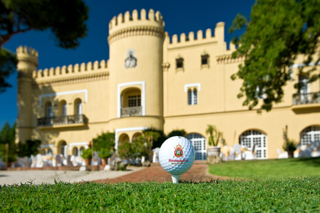 Montecastillo Golf ball with building in the background