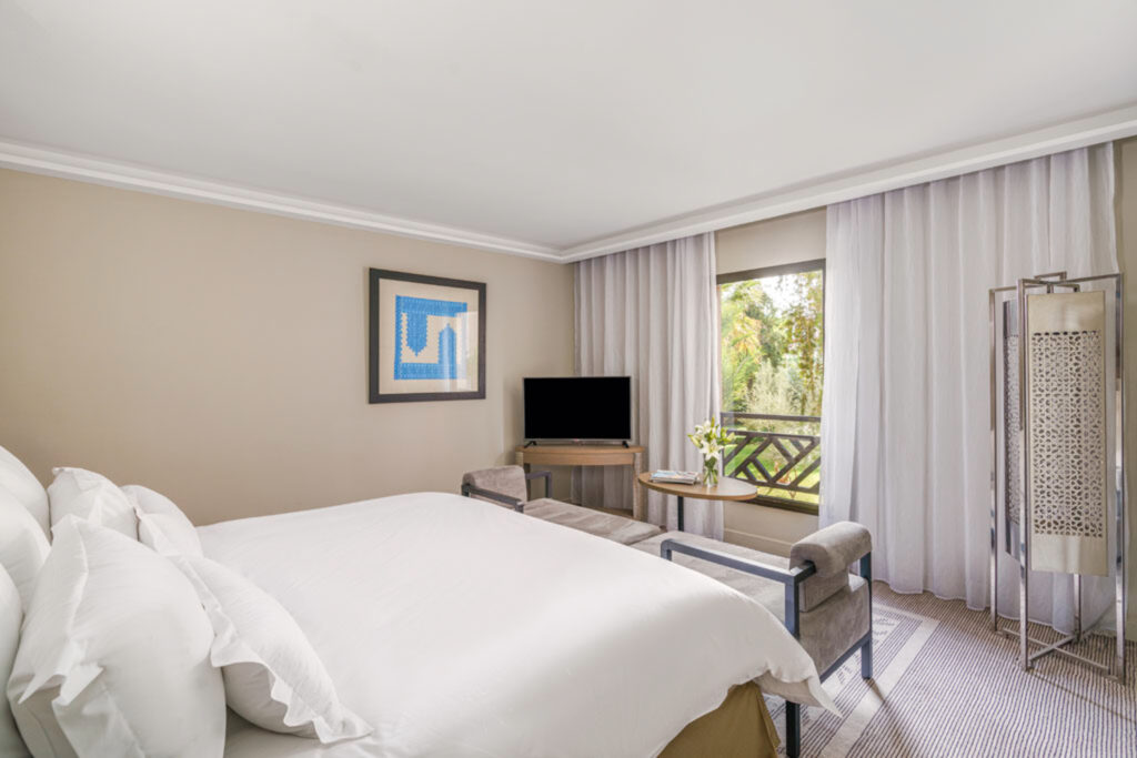 Double bed accommodation at Movenpick Hotel Mansour Eddahbi Marrakech