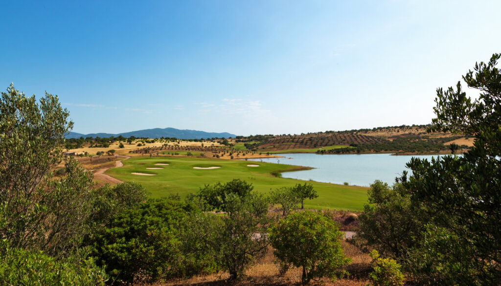 Fairway with lake at Alamos golf course