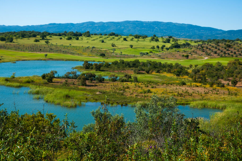 Fairway with lake at Alamos golf course