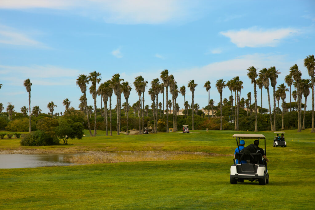 Buggy on fairway at Real Novo Sancti Petri Golf Club - B Course