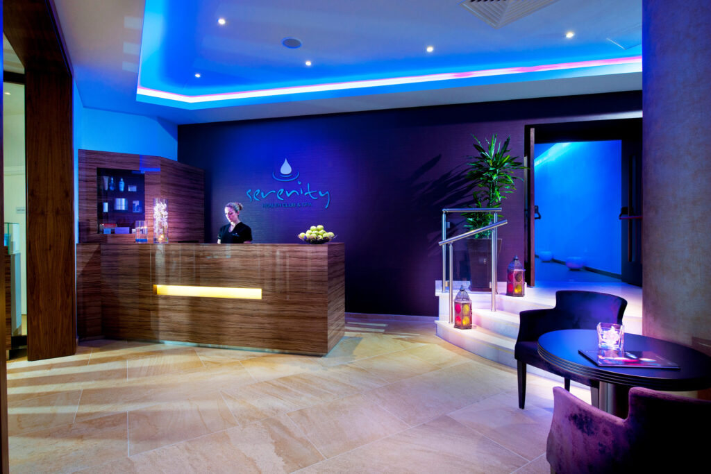 Spa reception area at Olympic Lagoon Hotel