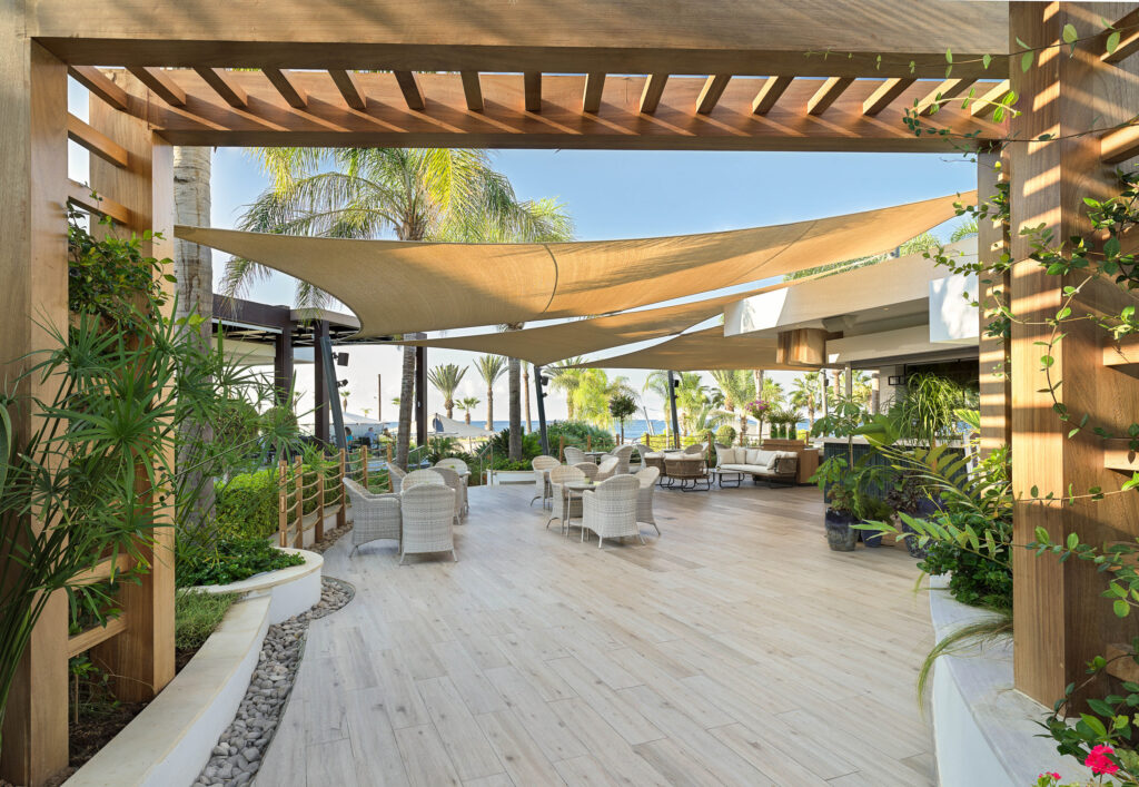 Outdoor bar at Olympic Lagoon Hotel