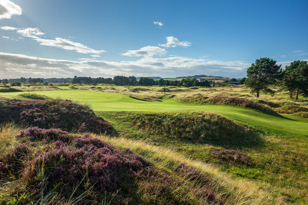 Fairway at Panmure Golf Club with heather around