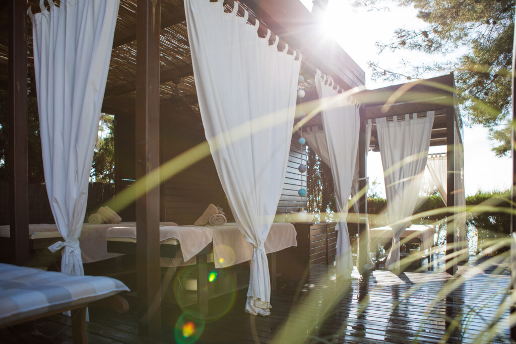 Outdoor spa facilities at Park Hotel San Jorge