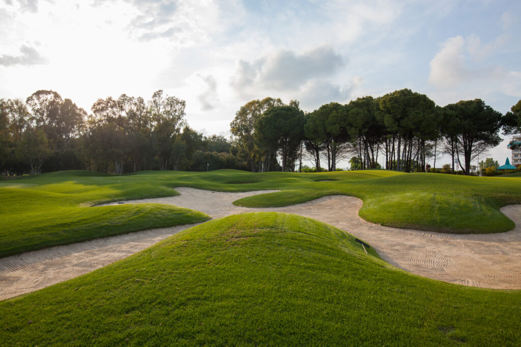 Bunkers on fairway at The Pasha Golf Course with trees around