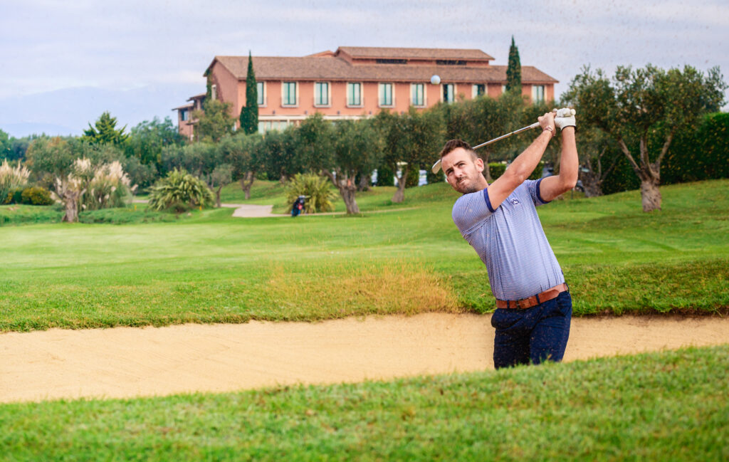 Man playing golf at Peralada Golf Course