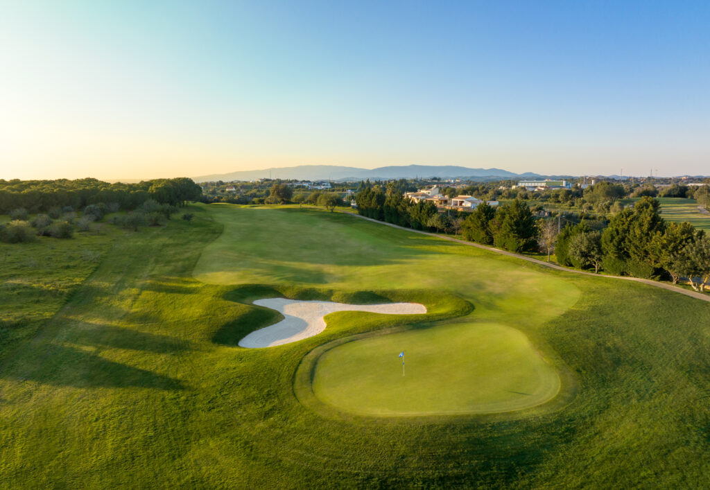 Fairway and a green with a bunker at Silves Golf Course