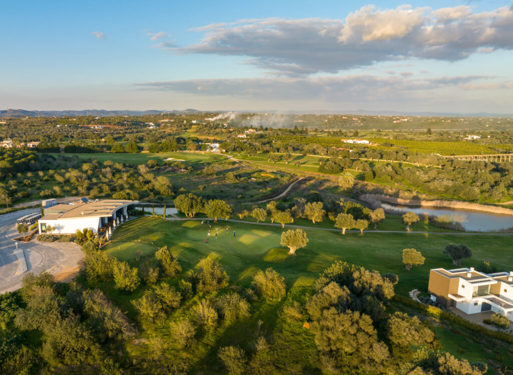 Aerial view of Silves Golf Course with clubhouse