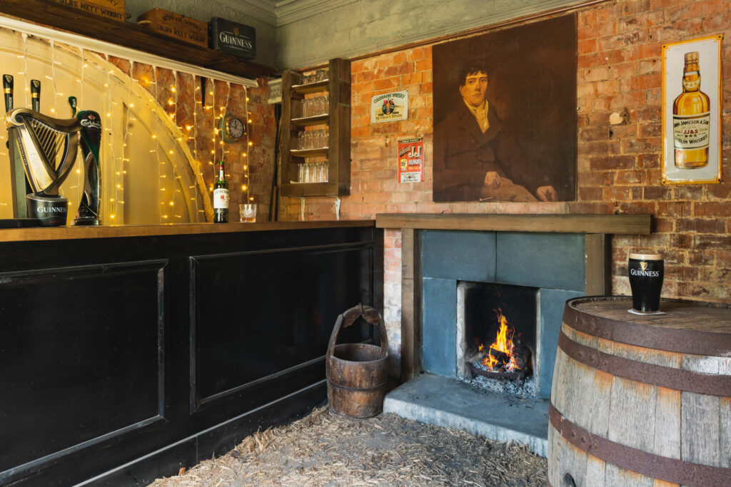 Bar with fireplace at Portmarnock Resort & Jameson Golf Links